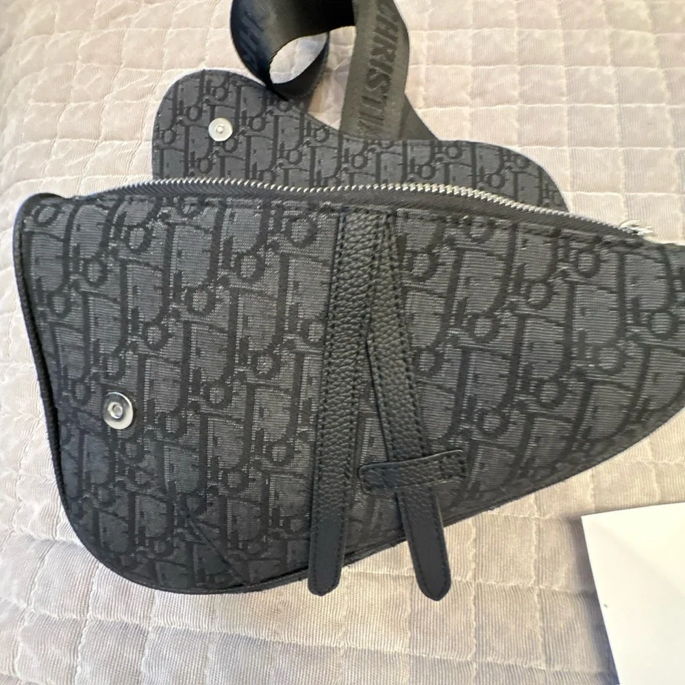 Dior Oblique Jacquard Saddle Bag Black - Picture 3 of 9